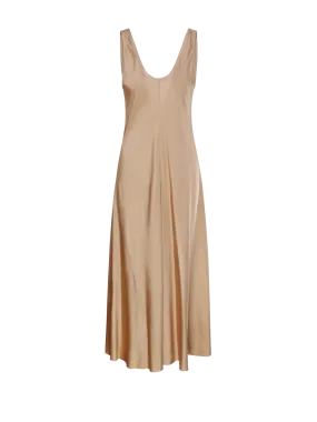 WOMAN FORTE FORTE BEIGE SILK DRESS