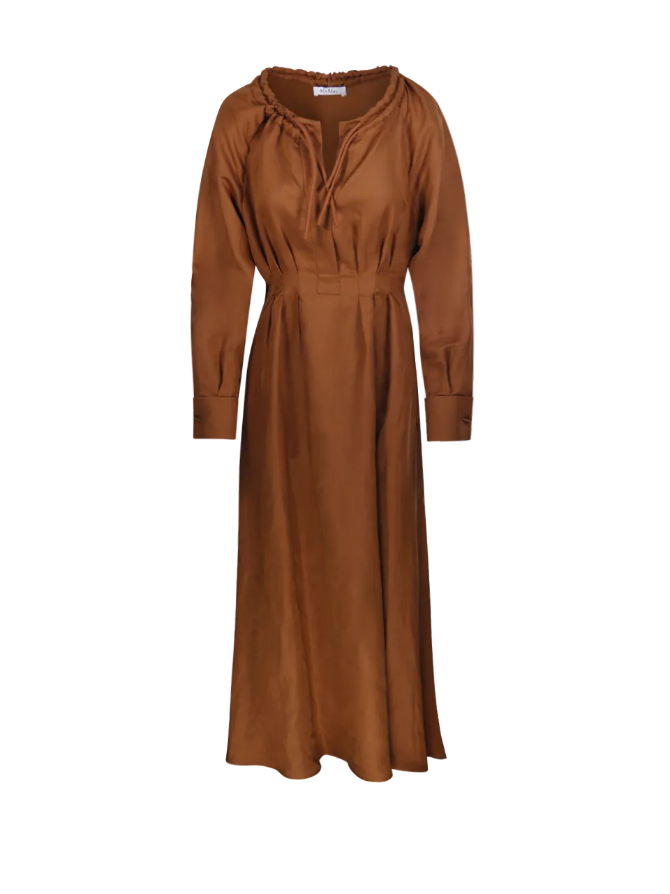 WOMAN MAXMARA BROWN LINEN DRINA DRESS