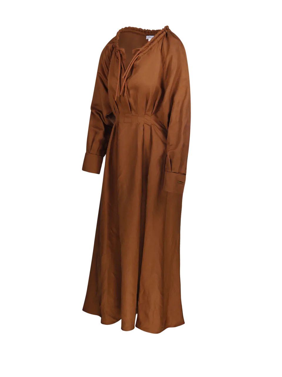 WOMAN MAXMARA BROWN LINEN DRINA DRESS