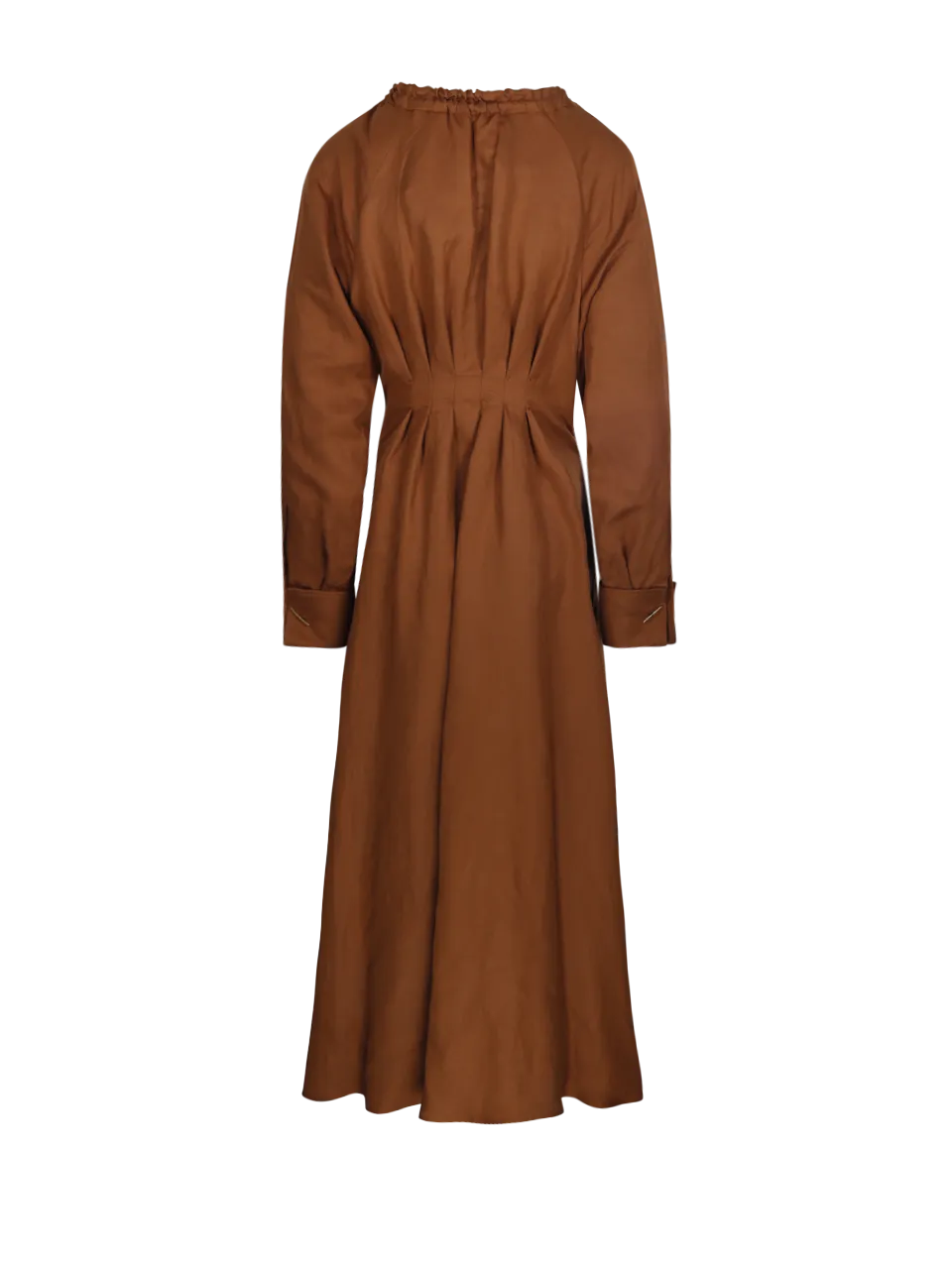 WOMAN MAXMARA BROWN LINEN DRINA DRESS