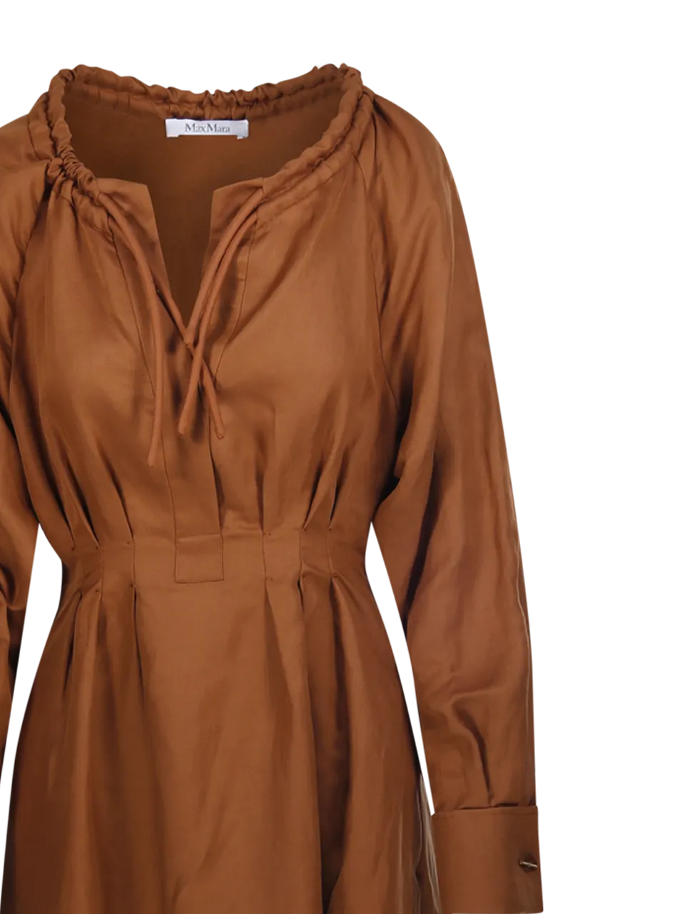 WOMAN MAXMARA BROWN LINEN DRINA DRESS