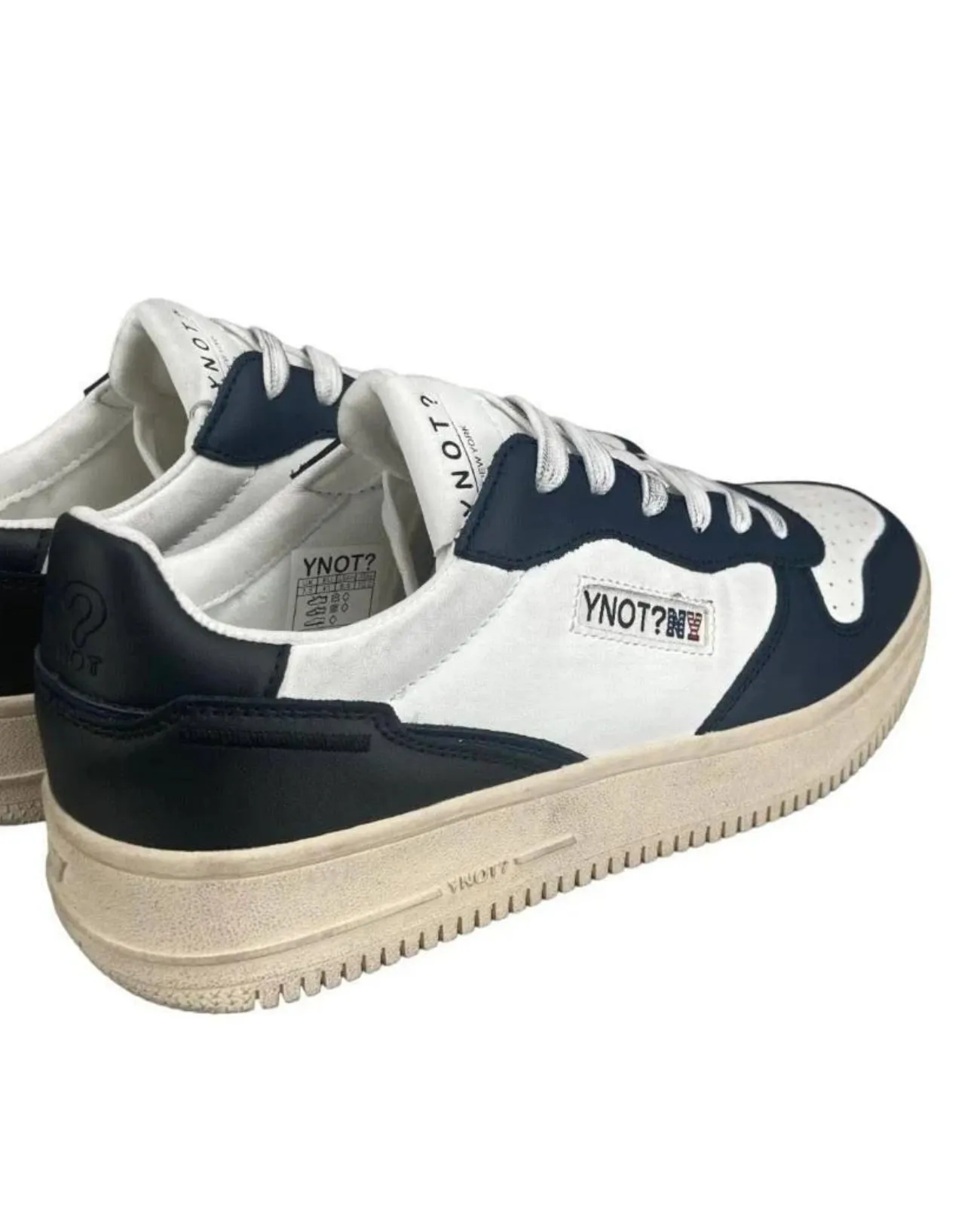 Ynot - Sneakers uomo in pelle white/navy/black New York | Studioarch.com